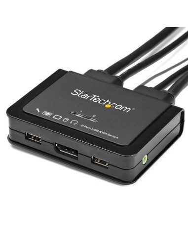StarTech.com Switch DisplayPort KVM 4K a 60 Hz e 2 porte con cavi integrati