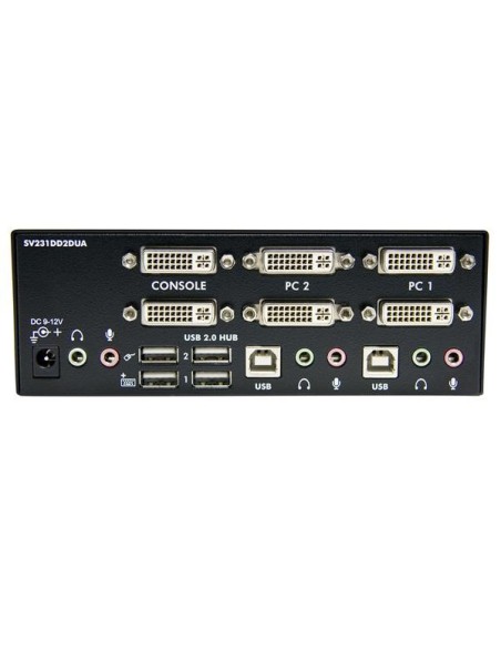 StarTech.com Switch KVM Dual DVI USB 2 porte con audio e hub USB 2.0