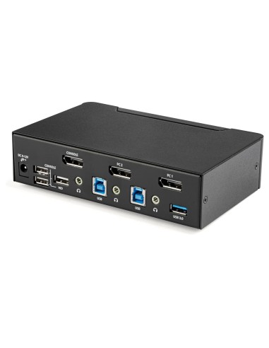 StarTech.com Switch KVM DisplayPort 2 porte - 4K 60Hz - Singolo schermo - Switch KVM USB UHD DP 1.2 a doppia porta - Hub USB