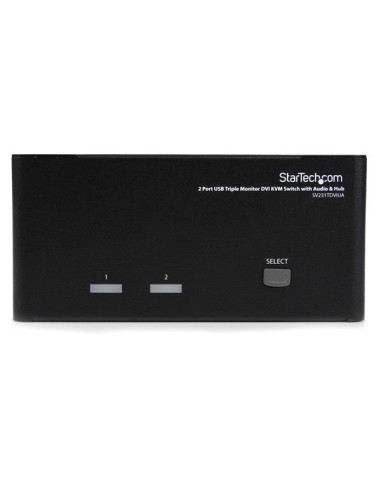 StarTech.com Switch KVM DVI USB per monitor triplo a 2 porte con audio e hub USB 2.0