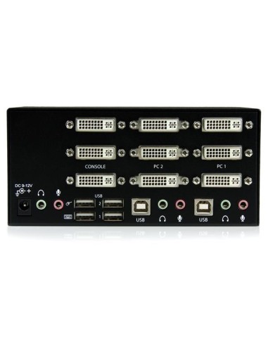 StarTech.com Switch KVM DVI USB per monitor triplo a 2 porte con audio e hub USB 2.0