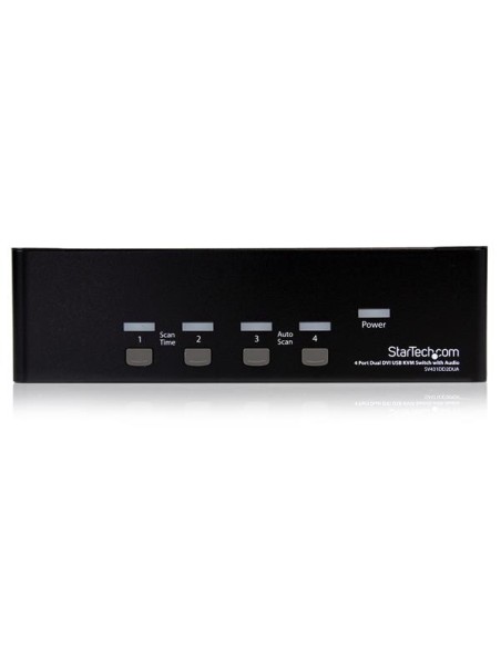 StarTech.com Switch KVM Dual DVI USB 4 porte con audio e hub USB 2.0