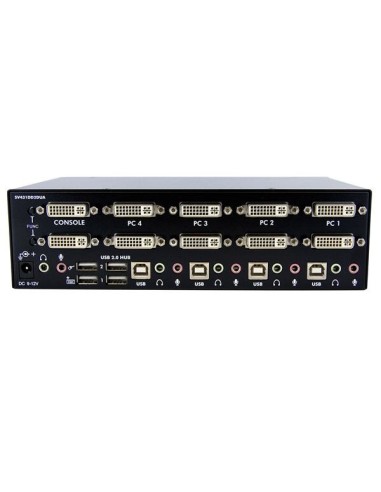 StarTech.com Switch KVM Dual DVI USB 4 porte con audio e hub USB 2.0