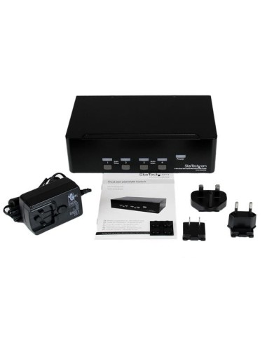 StarTech.com Switch KVM Dual DVI USB 4 porte con audio e hub USB 2.0