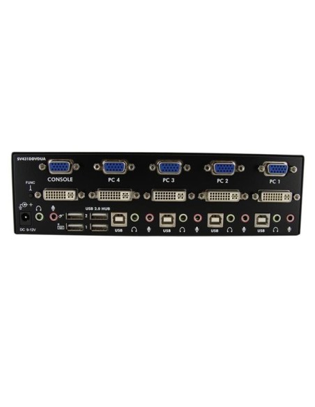 StarTech.com Switch KVM doppio monitor VGA DVI 4 porte USB con audio e hub USB 2.0