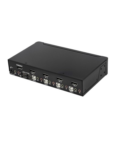 StarTech.com Switch KVM DisplayPort a 4 porte - 4K 60Hz - Schermo singolo - Switch KVM USB UHD DP 1.2 a doppia porta - Hub USB