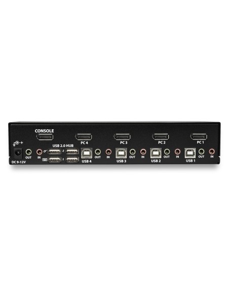 StarTech.com Switch KVM DisplayPort a 4 porte - 4K 60Hz - Schermo singolo - Switch KVM USB UHD DP 1.2 a doppia porta - Hub USB