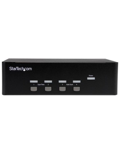 StarTech.com Switch Commutatore a 4 porte - KVM USB 2.0 a doppio VGA con Hub USB a 2 porte e 3,5mm audio