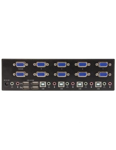 StarTech.com Switch Commutatore a 4 porte - KVM USB 2.0 a doppio VGA con Hub USB a 2 porte e 3,5mm audio