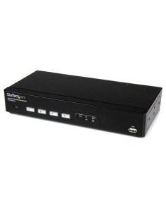 StarTech.com Switch Commutatore KVM USB DVI a 4 porte con tecnologia di commutazione rapida DDM incluso di cavi