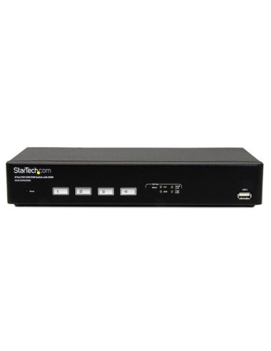 StarTech.com Switch Commutatore KVM USB DVI a 4 porte con tecnologia di commutazione rapida DDM incluso di cavi