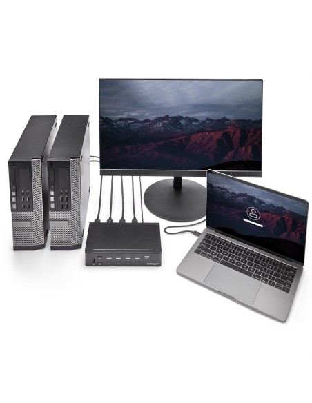 StarTech.com Switch Commutatore KVM a 4 Porte HDMI con Hub USB 3.0 - 1080p