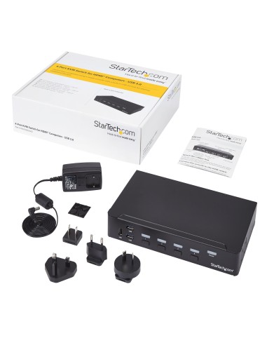 StarTech.com Switch Commutatore KVM a 4 Porte HDMI con Hub USB 3.0 - 1080p