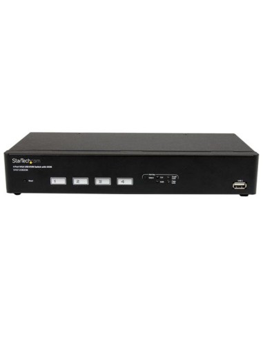 StarTech.com Switch KVM VGA USB a 4 porte con tecnologia di commutazione rapida DDM e cavi