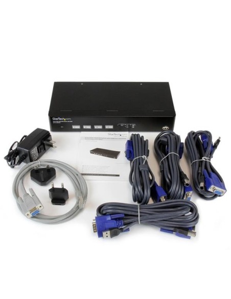 StarTech.com Switch KVM VGA USB a 4 porte con tecnologia di commutazione rapida DDM e cavi