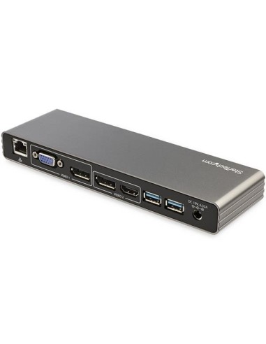 StarTech.com Thunderbolt 3 Dock - Doppio monitor 4K 60Hz TB3 Laptop Docking Station con DisplayPort, HDMI e VGA 1080p - Power