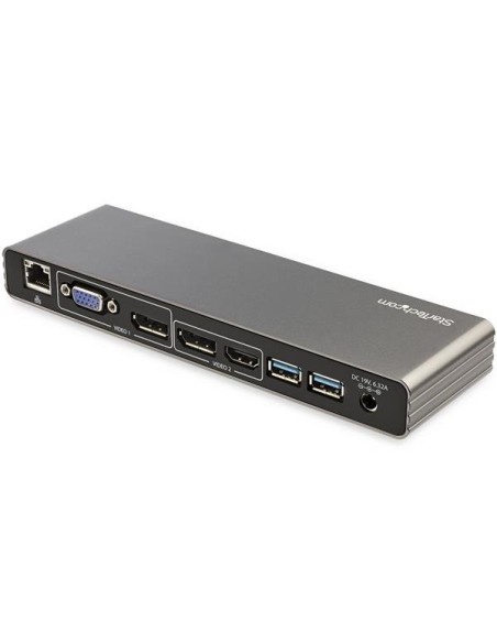 StarTech.com Thunderbolt 3 Dock - Doppio monitor 4K 60Hz TB3 Laptop Docking Station con DisplayPort, HDMI e VGA 1080p - Power