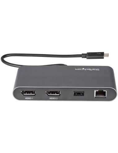 StarTech.com Thunderbolt 3 Mini Dock - Docking Station TB3 portatile per doppio monitor DisplayPort 4K 60Hz - 1x USB-A (3.2) &