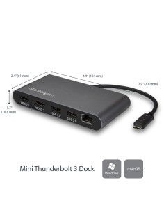 StarTech.com Mini Docking Station Thunderbolt 3 per Portatili - Doppio HDMI - 4k 60Hz - Fuori produzione, Sostituito da 2