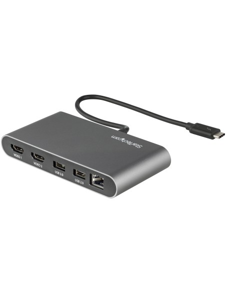 StarTech.com Thunderbolt 3 Mini Dock - TB3 Docking Station per 2 monitor HDMI 4K 60Hz - 2x USB-A (3.2 2.0) e GbE - Cavo da 28