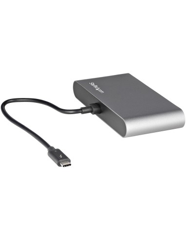 StarTech.com Thunderbolt 3 Mini Dock - TB3 Docking Station per 2 monitor HDMI 4K 60Hz - 2x USB-A (3.2 2.0) e GbE - Cavo da 28
