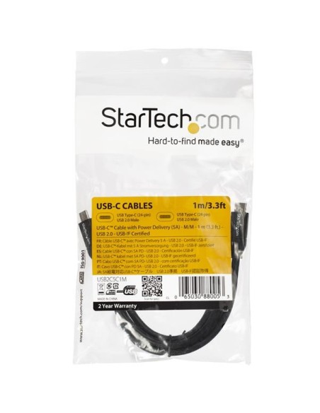 StarTech.com USB2C5C1M cavo USB 1 m USB 2.0 USB C Nero
