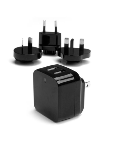 StarTech.com Caricabatterie da Muro a doppia porta x2 USB ad alta potenza ( 17W   3.4 Amp ) con prese da viaggio