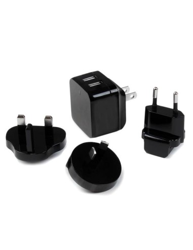 StarTech.com Caricabatterie da Muro a doppia porta x2 USB ad alta potenza ( 17W   3.4 Amp ) con prese da viaggio