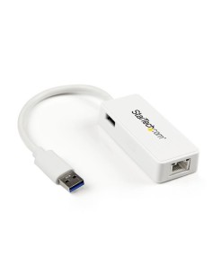 StarTech.com Adattatore USB 3.0 a Ethernet Gigabit NIC con porta USB - Bianco
