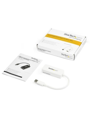 StarTech.com Adattatore USB 3.0 a Ethernet Gigabit NIC con porta USB - Bianco