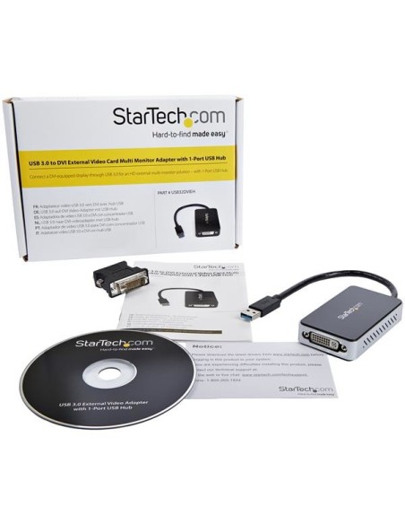 StarTech.com Adattatore scheda video esterna per più monitor USB 3.0 a DVI con hub USB a 1 porta – 1920x1200