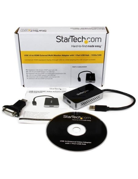 StarTech.com Adattatore scheda video esterna per più monitor USB 3.0 a HDMI con hub USB a 1 porta – 1920x1200   1080p