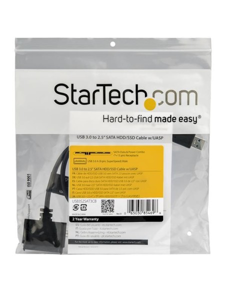 StarTech.com Cavo Adattatore per dischi rigidi USB 3.0 a SATA III da 2.5`` con UASP - Convertitore Sata SSD HDD
