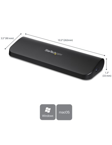 StarTech.com Docking station Universale USB3.0 per laptop VGA DVI HDMI - Dual-Monitor con Ethernet audio
