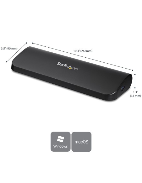 StarTech.com Docking station Universale USB3.0 per laptop VGA DVI HDMI - Dual-Monitor con Ethernet audio