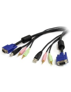 StarTech.com Cavo switch KVM VGA USB 4 in 1 da 1,8 m con audio e microfono
