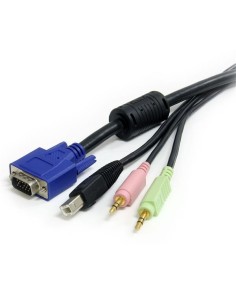 StarTech.com Cavo switch KVM VGA USB 4 in 1 da 1,8 m con audio e microfono 2