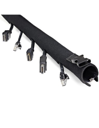 StarTech.com Guaina flessibile per la gestione dei cavi in neoprene da 1 m con cerniera e fibbia - 3 cm di diametro - Tubo
