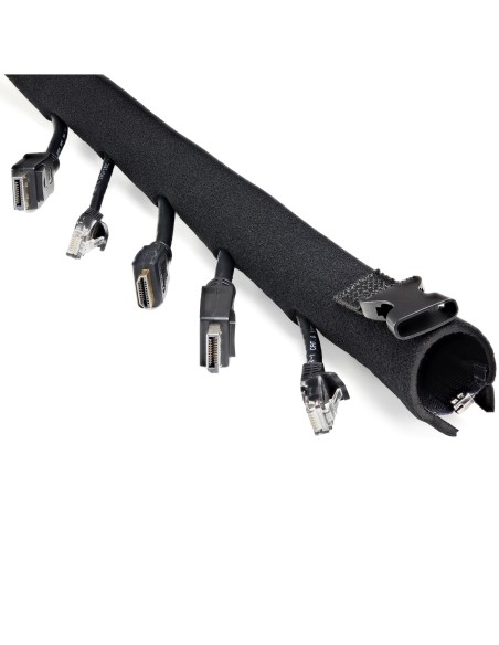 StarTech.com Guaina flessibile per la gestione dei cavi in neoprene da 1 m con cerniera e fibbia - 3 cm di diametro - Tubo