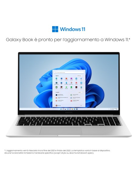 Samsung Galaxy Book , 15.6”, Windows 11 ready, Intel Core i7, 16 GB RAM, 512 GB SSD, Mystic Silver