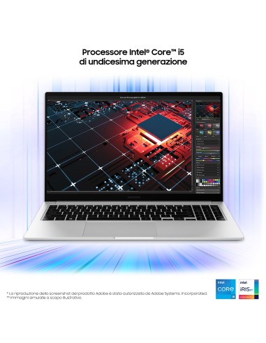 Samsung Galaxy Book , 15.6”, Windows 11 ready, Intel Core i5, 8 GB RAM, 512 GB SSD, Mystic Silver