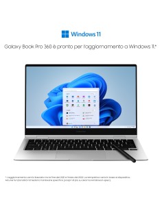 Samsung Galaxy Book Pro 360 , 13.3”, Windows 11 ready, portatile 2-in-1 con S Pen, Intel Core i5 (Intel Evo), 8 GB RAM, 512 GB 2