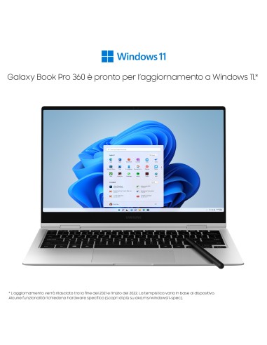 Samsung Galaxy Book Pro 360 , 13.3”, Windows 11 ready, portatile 2-in-1 con S Pen, Intel Core i5 (Intel Evo), 8 GB RAM, 512 GB