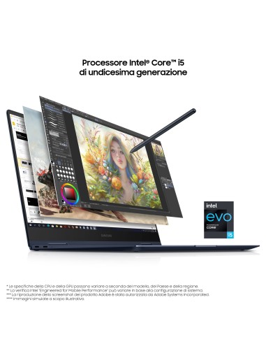 Samsung Galaxy Book Pro 360 , 13.3”, Windows 11 ready, portatile 2-in-1 con S Pen, Intel Core i5 (Intel Evo), 8 GB RAM, 512 GB