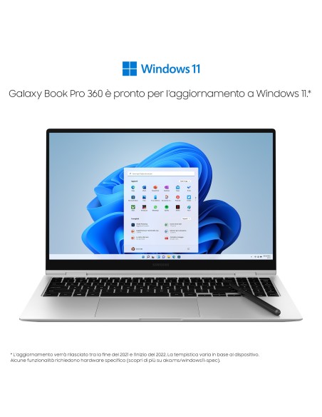 Samsung Galaxy Book Pro 360 , 15.6”, Windows 11 ready, portatile 2-in-1 con S Pen, Intel Core i7 (Intel Evo), 16 GB RAM, 512GB