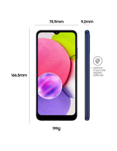 Samsung Galaxy A03s 5.000mAh Display 6.5” HD+ TFT LCD 32GB Blue
