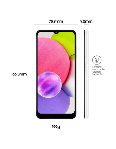 Samsung Galaxy A03s 5.000mAh Display 6.5” HD+ TFT LCD 32GB White