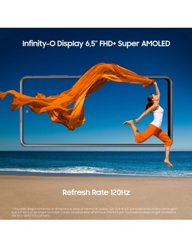 Samsung Galaxy S20 FE 4G, Processore Snapdragon 865, Display 6.5" Super AMOLED, 3 fotocamere posteriori, 128 GB Espandibili,