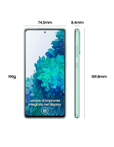 Samsung Galaxy S20 FE 4G, Processore Snapdragon 865, Display 6.5" Super AMOLED, 3 fotocamere posteriori, 128 GB Espandibili,