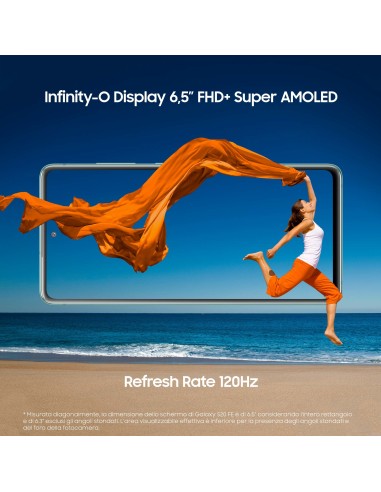 Samsung Galaxy S20 FE 4G, Processore Snapdragon 865, Display 6.5" Super AMOLED, 3 fotocamere posteriori, 128 GB Espandibili,